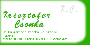 krisztofer csonka business card